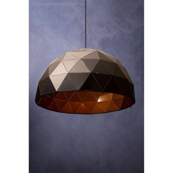 Mateo Large Black and Copper Dome Pendant Light 3