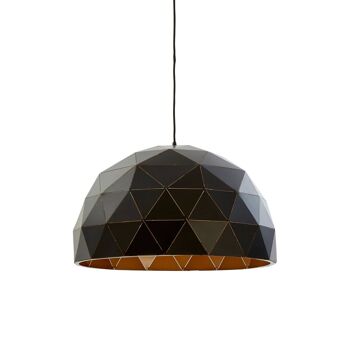 Mateo Large Black and Copper Dome Pendant Light 5