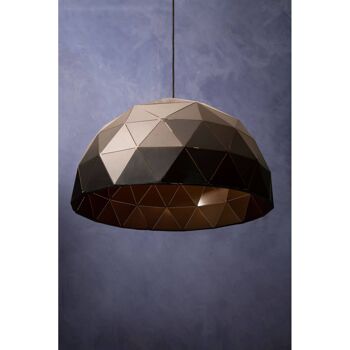 Mateo Large Black and Copper Dome Pendant Light 8