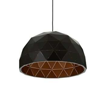 Mateo Medium Black and Copper Dome Pendant Light 2
