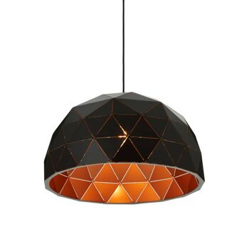 Mateo Medium Black and Copper Dome Pendant Light 3