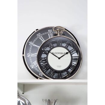 Mateo Nickel Finish Pocket Style Wall Clock 4