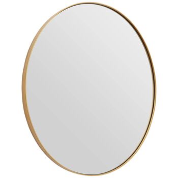 Medium Gold Finish Oval Wall Mirror 2