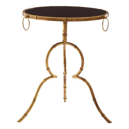 Monroe Black Tempered Glass Top Accent Table