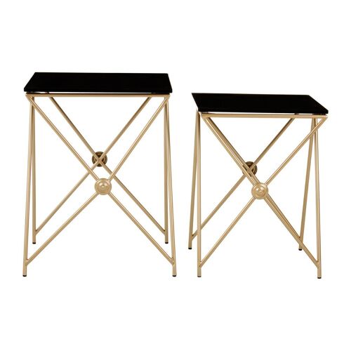 Monroe Gold Finish Side Tables