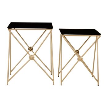 Monroe Gold Finish Side Tables 1