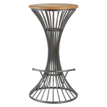 New Foundry Elm Wood and Metal Bar Stool 2