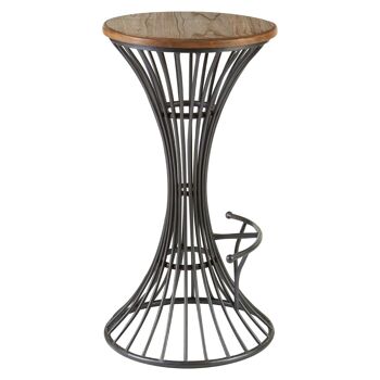 New Foundry Elm Wood and Metal Bar Stool 3