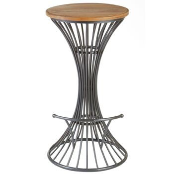 New Foundry Elm Wood and Metal Bar Stool 4