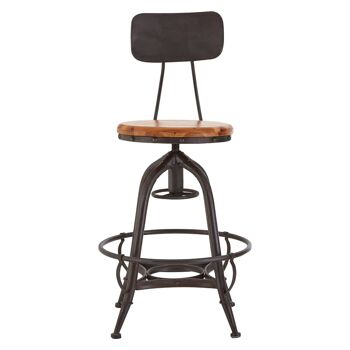 New Foundry Fir Wood and Metal Bar Chair 1