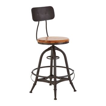 New Foundry Fir Wood and Metal Bar Chair 2