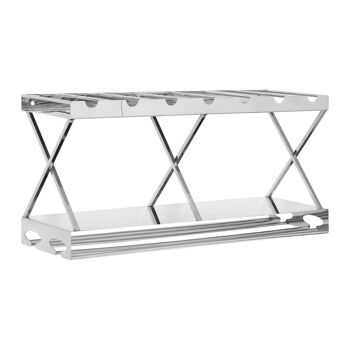 Novo 2 Tier 7 Bottle Silver Wine Rack 1