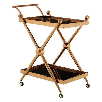 Novo 2 Tier Rose Gold / Cross Design Trolley