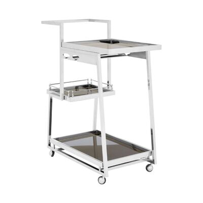 Novo 3 Tier Silver Finish Trolley