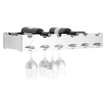 Novo 6 Bottle Silver Wide Wine Rack 2