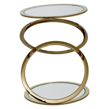 Oria Clear Glass End Table with Warm Metallic Frame 4