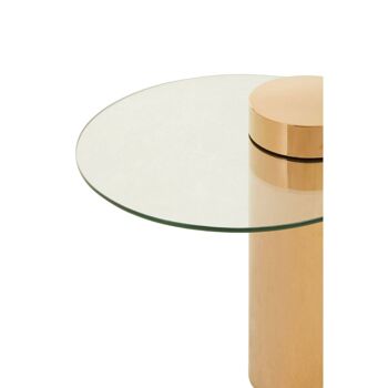 Oria Clear Glass Rose Gold Base Side Table 3