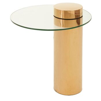 Oria Clear Glass Rose Gold Base Side Table 4