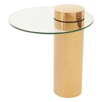 Oria Clear Glass Rose Gold Base Side Table 5