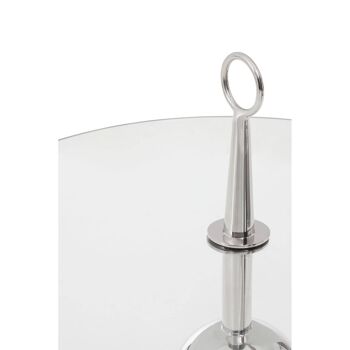 Oria Clear Glass Stainless Steel Silver Frame Side Table 4