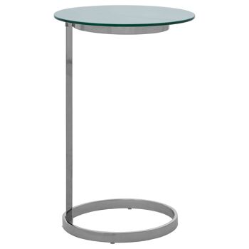 Oria End Table with White Marble Effect Glass Top 1