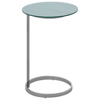 Oria End Table with White Marble Effect Glass Top 2