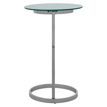 Oria End Table with White Marble Effect Glass Top 3