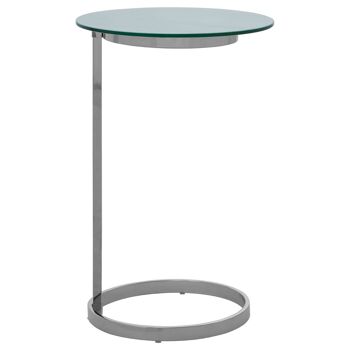 Oria End Table with White Marble Effect Glass Top 4