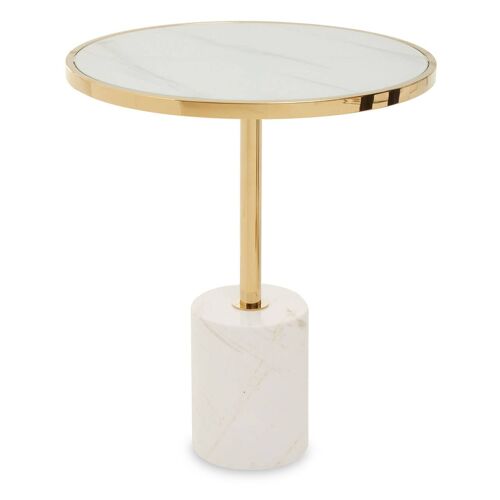 Oria White Marble End Table