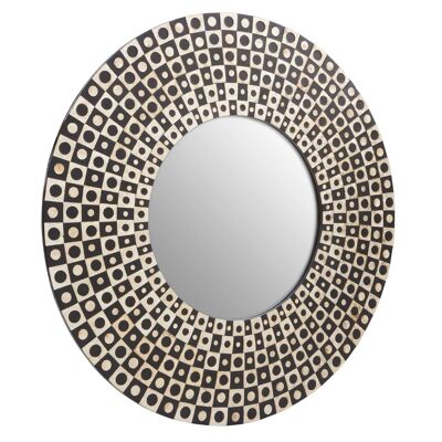 Palu Square Hole Black and Gold Wall Mirror
