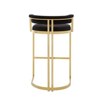 Piermont Black Velvet & Gold Bar Stool 4