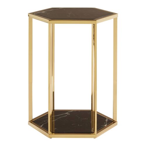 Piermount Black and Gold Finish End Table