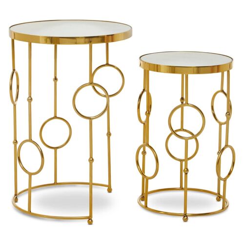 Rabia Set Of 2 Circle Pattern Side Table