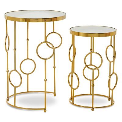 Rabia Set Of 2 Circle Pattern Side Table