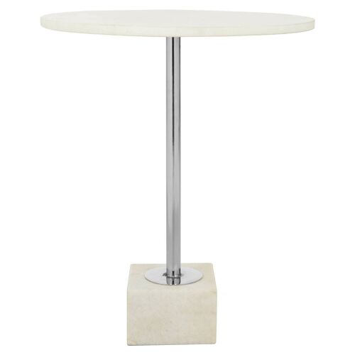 Rabia White Marble Side Table