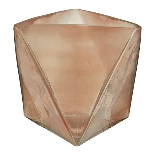Rambia Large Pink Glass Candle Holder