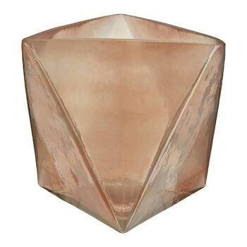 Rambia Large Pink Glass Candle Holder 1