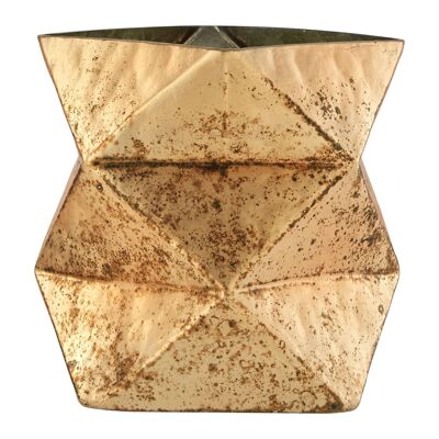 Rambia Small Gold Finish Glass Candle Holder
