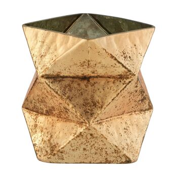 Rambia Small Gold Finish Glass Candle Holder 6