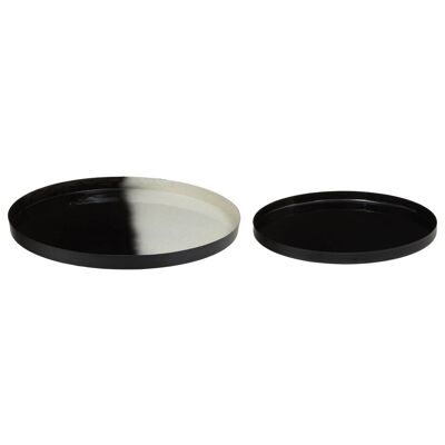 Ramus Set Of Two Black And White Ombre Trays