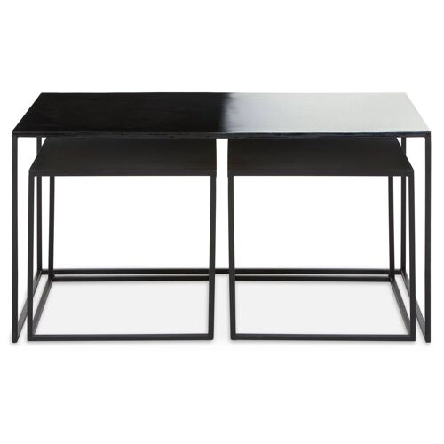 Ramus Three Piece Black And White Ombre Coffee Table
