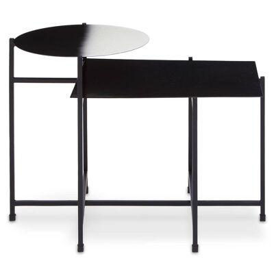 Ramus Two Tier Black And White Ombre Side Table