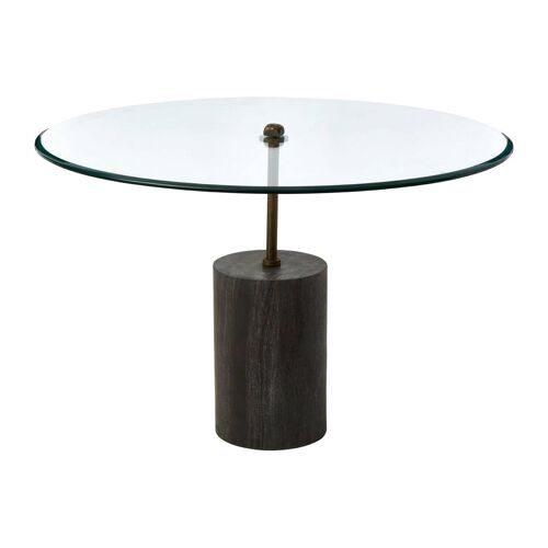 Rany Glass & Black Marble Side Table