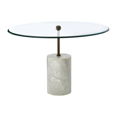 Rany Glass & White Marble Side Table
