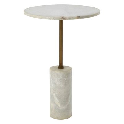 Rany White Marble Top Side Table