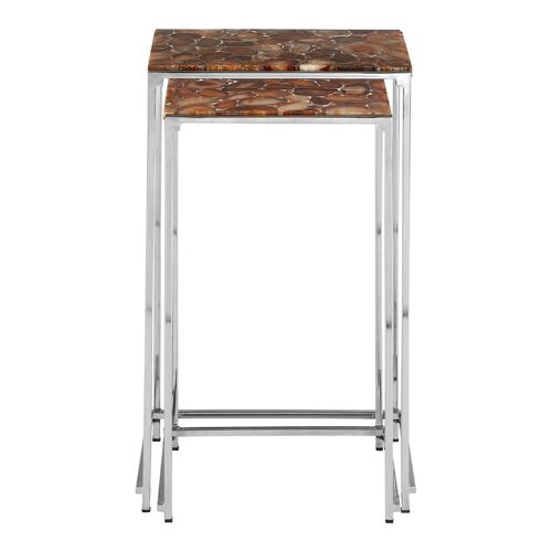 Relic Nest Side Tables With Agate Stone Top