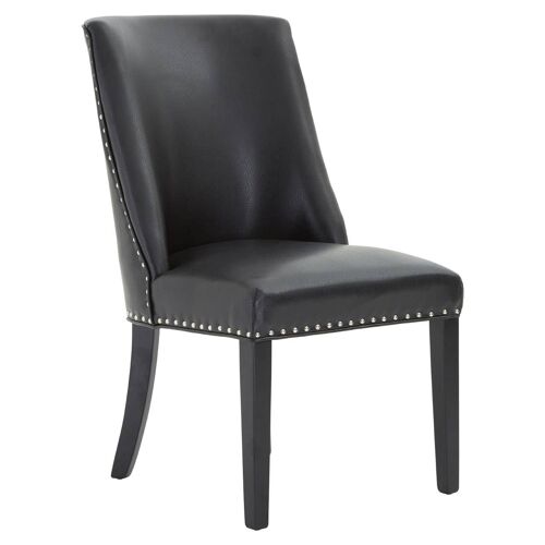 Rodeo Black Leather Effect Dining Chair