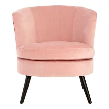 Round Pink Velvet Plush Armchair 1