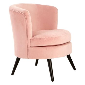 Round Pink Velvet Plush Armchair 6