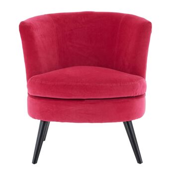 Round Plush Pink Cotton Velvet Armchair 1